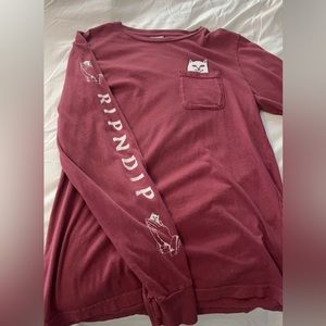 red. ripndip long sleeve GREAT CONDITION BARLEY WORN size a